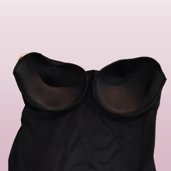 NEW One-Piece Swimsuit Size 1X Black  Criss-Cross Bust, No OriginalTags - Picture 3 of 5